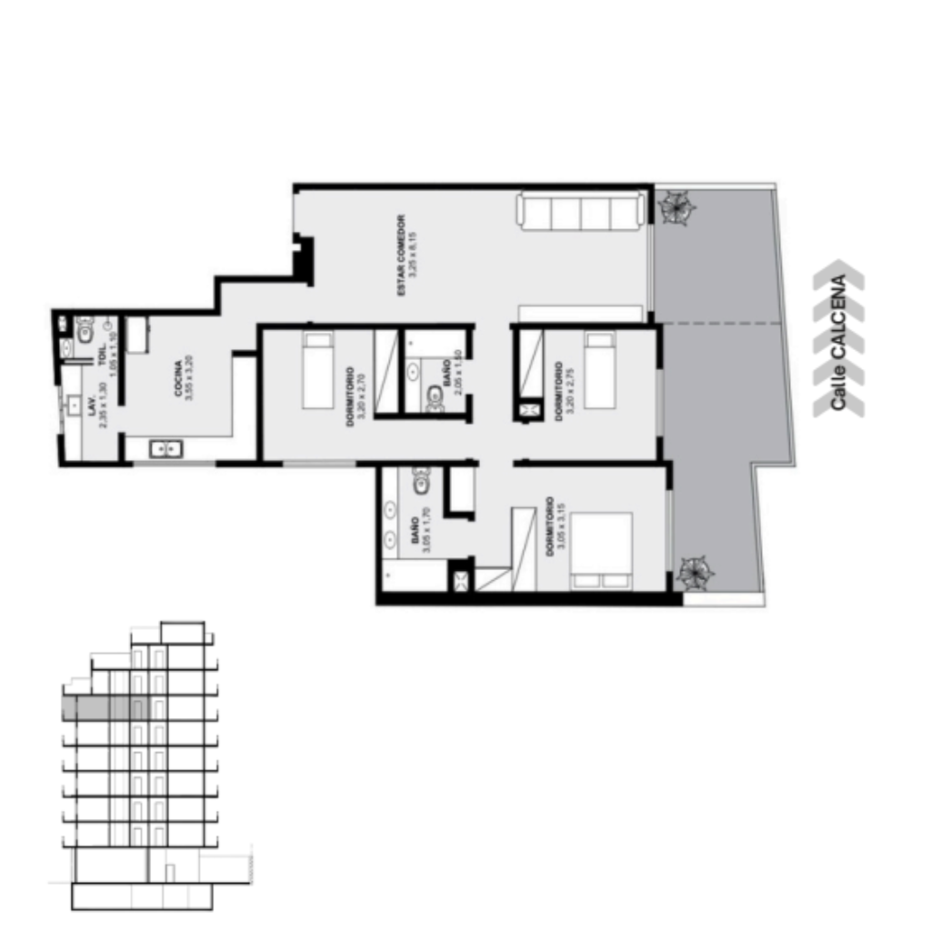 Plano Piso 6 Depto A