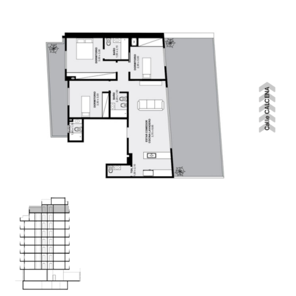 Plano Piso 8 Depto A