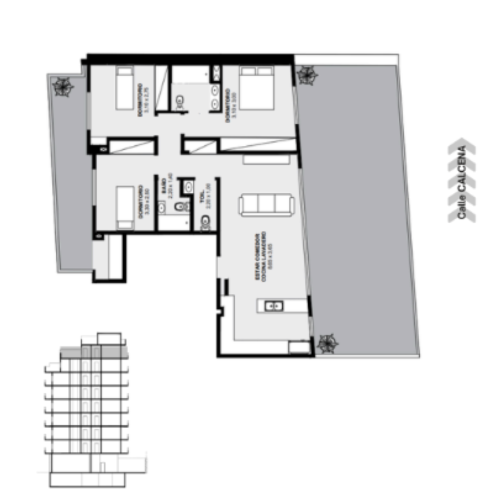 Plano Piso 8 Depto A