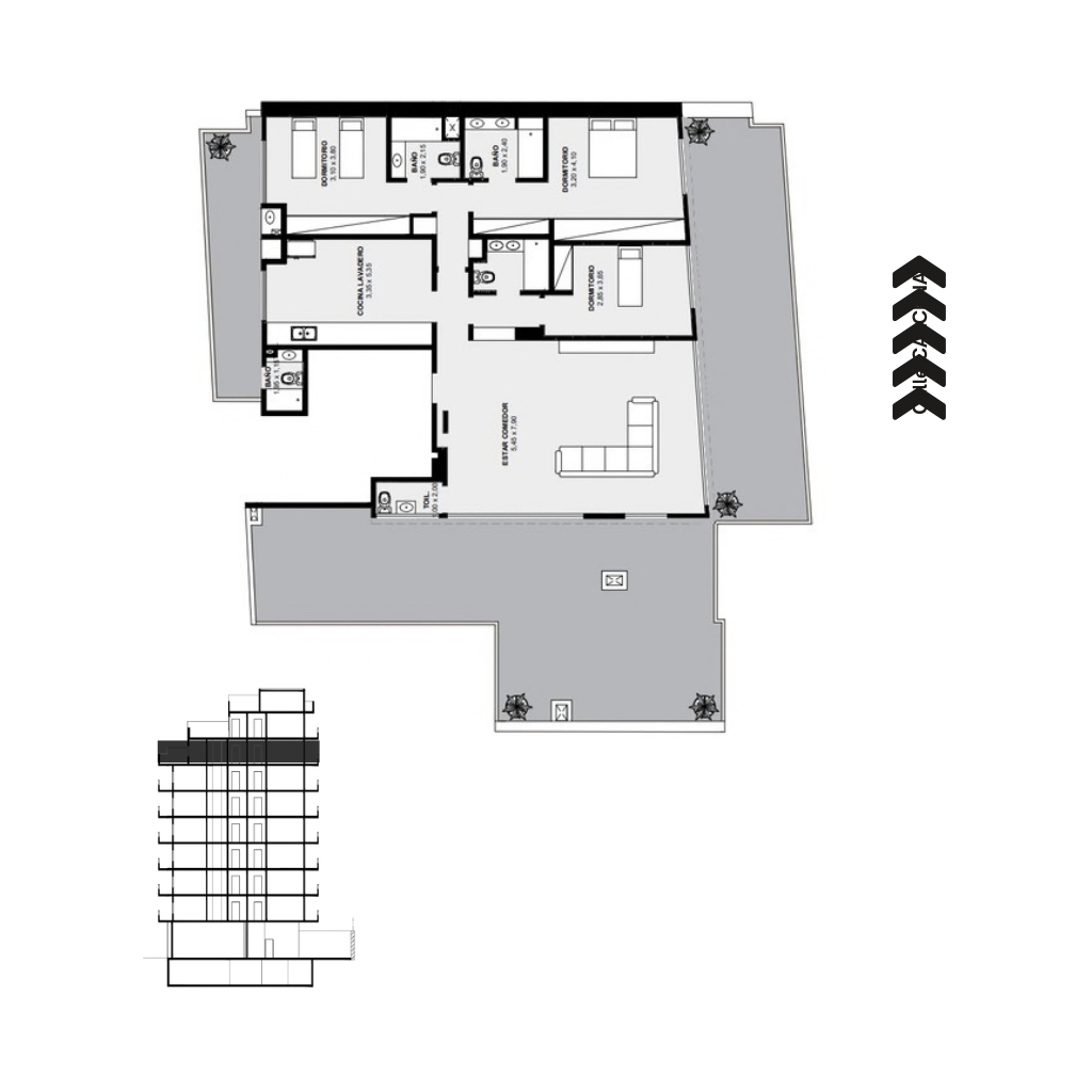 Plano Piso 7 Depto A